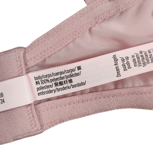 Victoria's Secret DREAM ANGELS Chalk Rose Smooth & Lace Push-Up Bra Size 36DDD - Picture 8 of 10